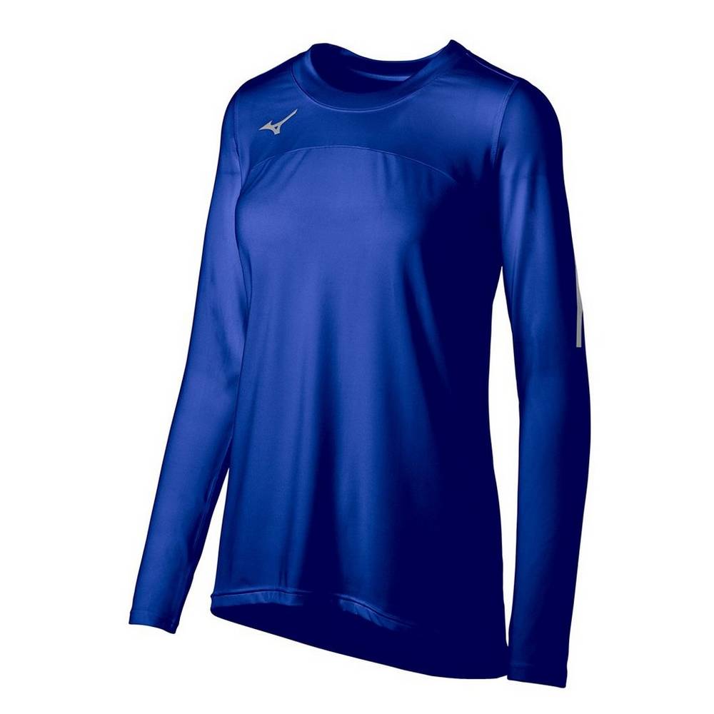 Maglia Mizuno Pallavolo Techno VII Long Sleeve Donna - Blu Reale - 85379-XJEH